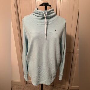 Vineyard Vines Mint Blue Cowl Neck Pullover